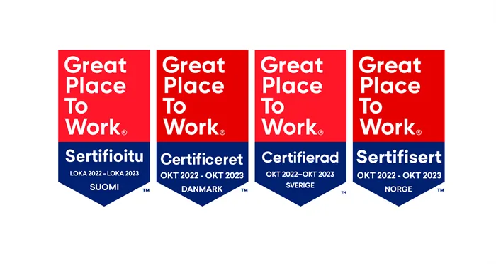 Grate place to work banners in Nordics